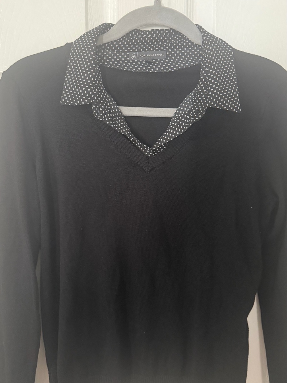 Adrianna Papell Black V-Neck Sweater